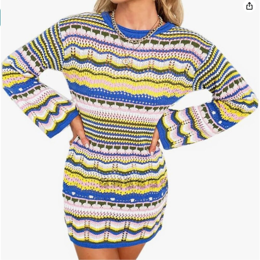 Crochet knit dress